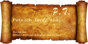 Petrich Terézia névjegykártya